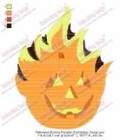 Halloween Burning Pumpkin Embroidery Design